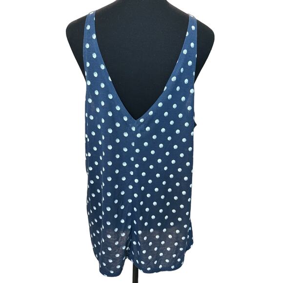 New ~ SPLENDID ~ V Neck Sleeveless Polka Dot Tank Top Size XL VISCOSE - Picture 3 of 6